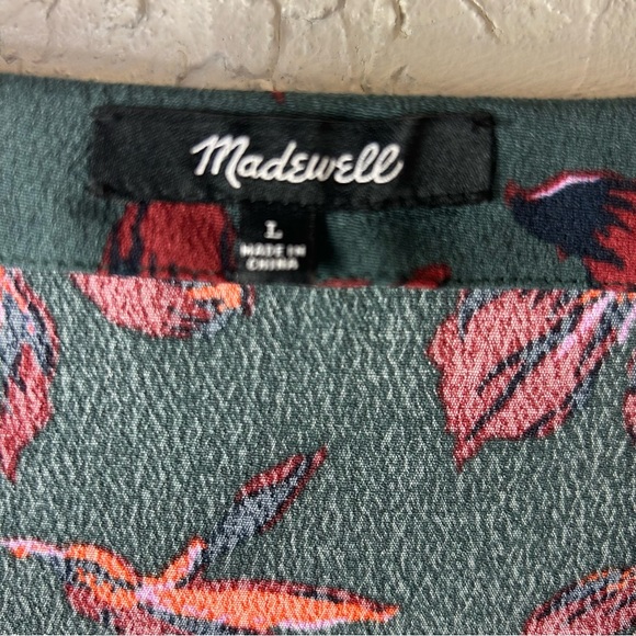 Madewell | Floral Print Easy Dress Long Sleeve Button Front Size L - Picture 4 of 15